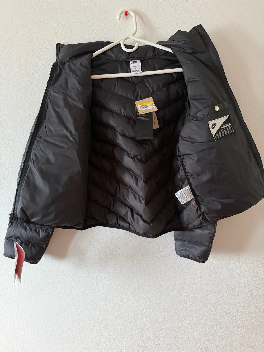Nike Black Quilted Hooded Down-Style Jacket